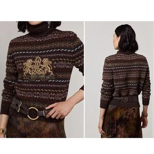 Ralph Lauren Purple Label Faire Isle Embroidered Sweater M